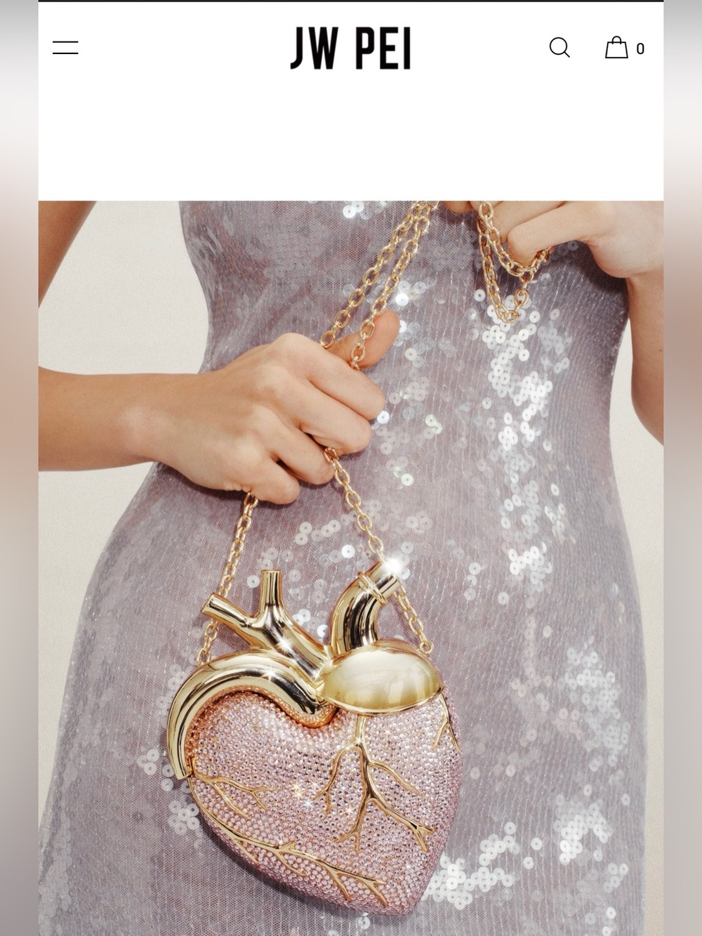JW PEI Gold and Pink Heart-Shaped Crossbody Bag - Picture 4 of 9